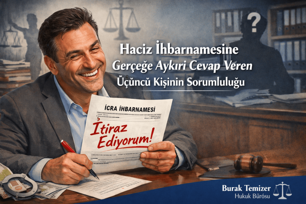 Haciz İhbarnamesine Gerçeğe Aykırı Cevap Veren Üçüncü Kişinin Sorumluluğu